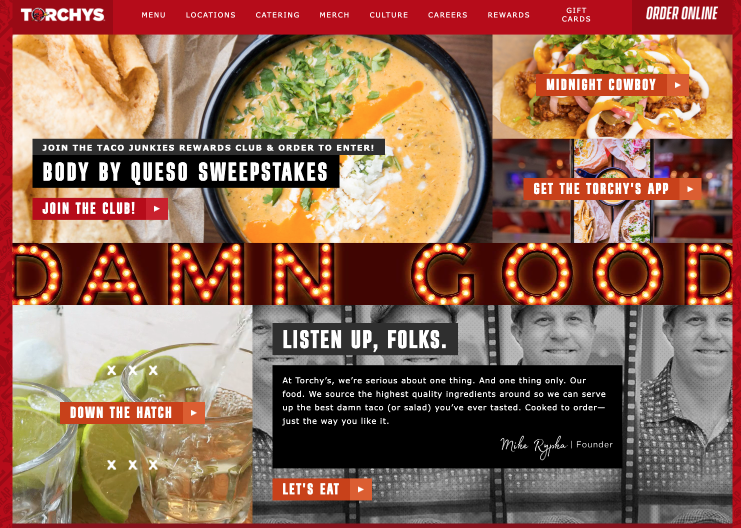 Torchy's pitch/site reboot<br> (B2C site concept, pitch, copy, creative direction)