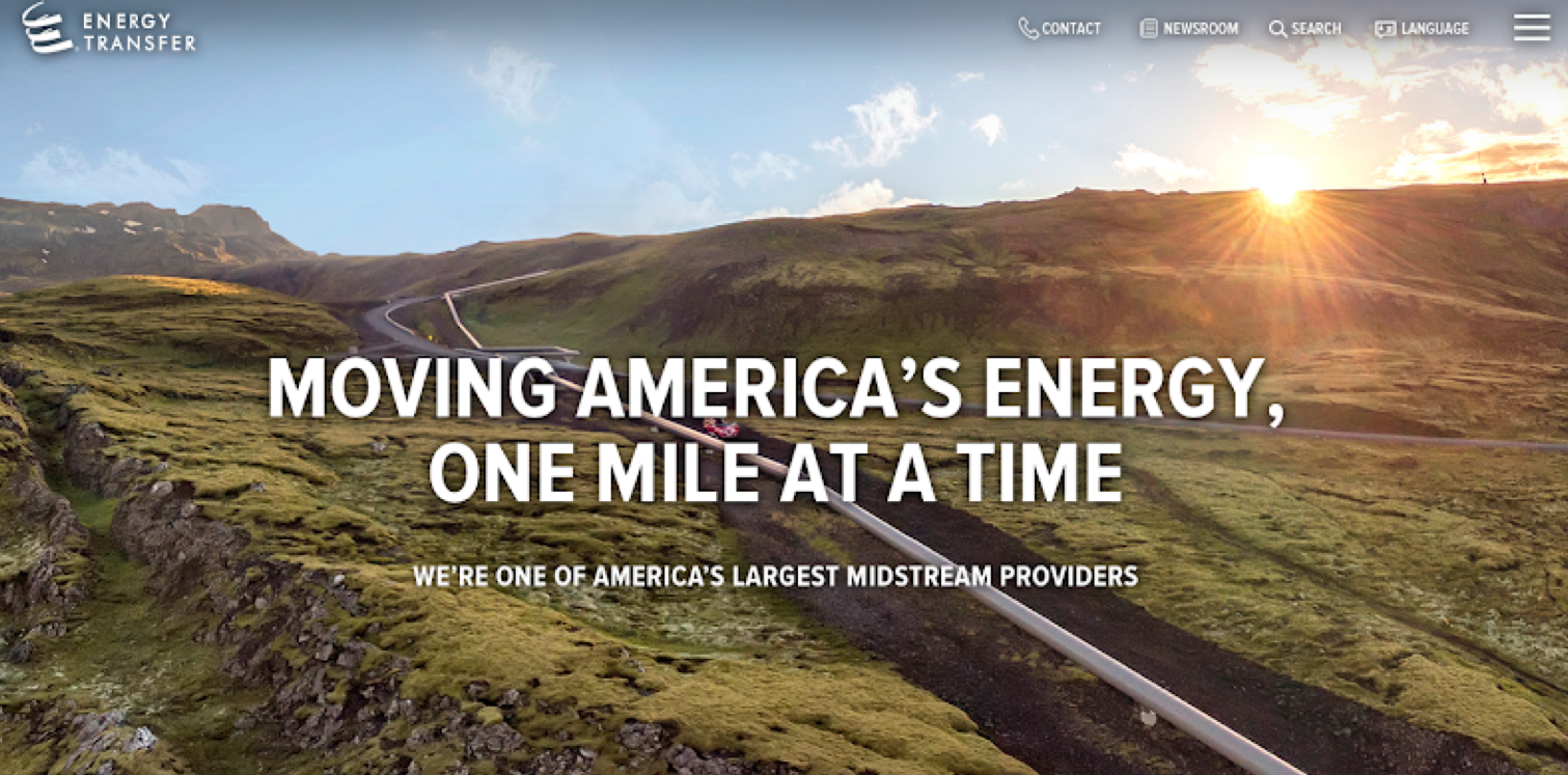 Energy Transfer Partners site reboot<br> (B2B branding, pitch, concept, copy, UX/UI, direction)