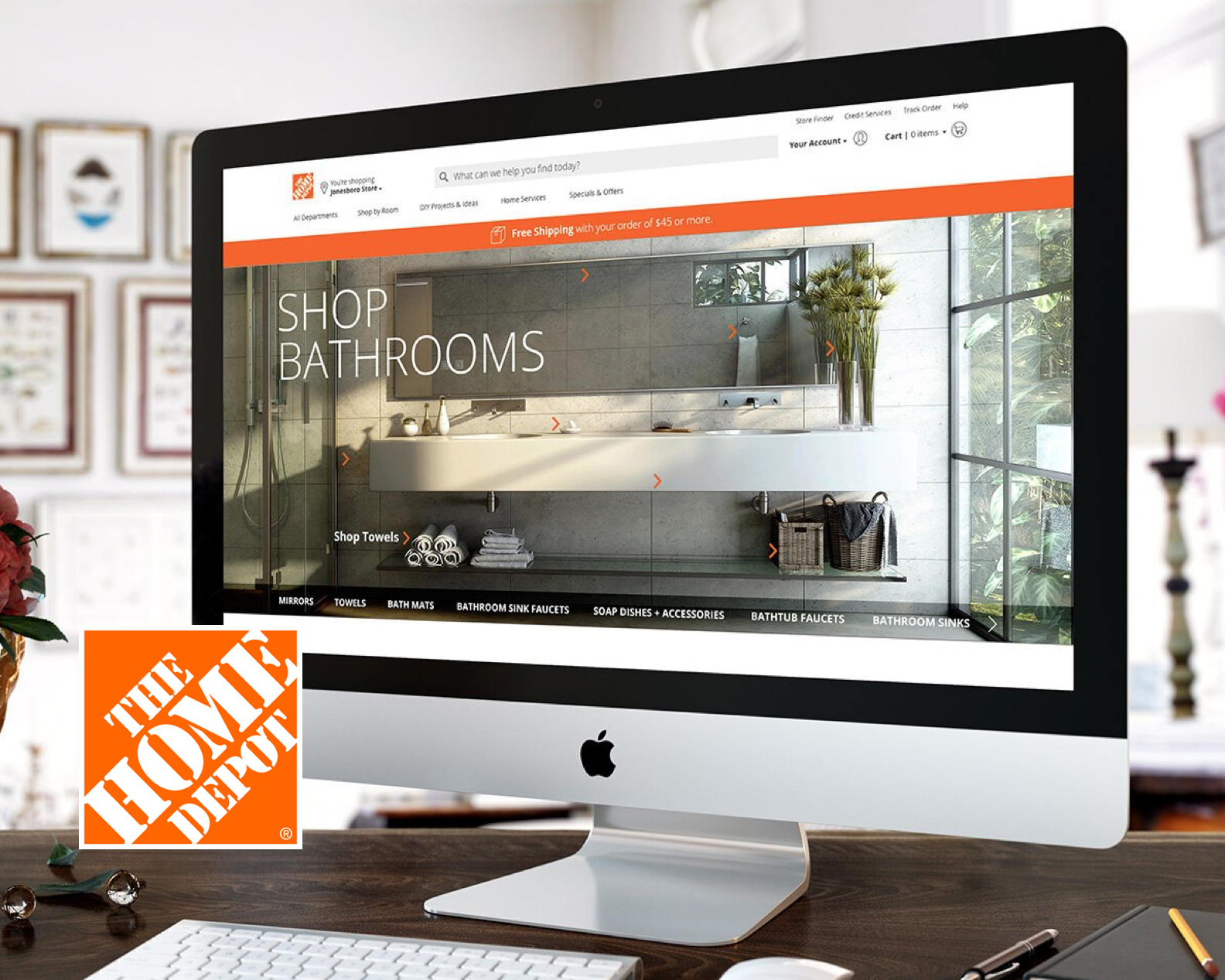 Home Depot site redesign<br>(B2C UX/UI, design research, copy, architecture, build)